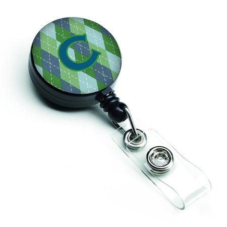 CAROLINES TREASURES Monogram Initial C Blue Argoyle Retractable Badge Reel CJ1020-CBR